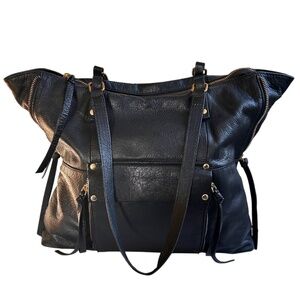 Kooba Black Leather Bag with Zipper Accents